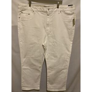 Women’s Lucky Brand Emma Crop Emma Court White Jeans 22W NWT